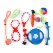 10Pc Dog Braided Rope Toys Pet Puppy Chew Bite Toy Gift Tough Cotton Clean Teeth