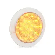 LED Autolamps Amber Round Rear Indicator Light Clear Lens 12V 21 LED Lamp Bulk