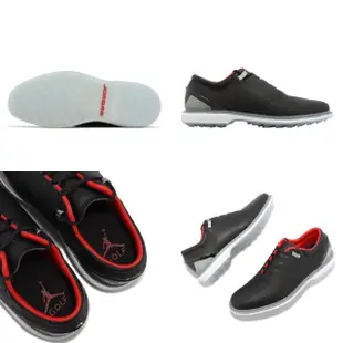 【NIKE 耐吉】高爾夫球鞋 Jordan ADG 4 男鞋 黑 紅 皮革 緩震 爆裂紋 喬丹 止滑(DM0103-015)