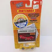 Rare Matchbox 1985 Lamborghini Countach LP 5000 Car + Driver Collector Cards