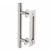 12" Barn Door Handle Sliding Flush Pull Wood Door Gate Hardware Stainless Steel silver