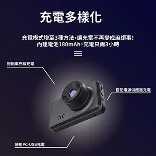 【Jinpei 錦沛】FULL HD 1296P 汽車行車記錄器、WIFI即時傳輸、星光夜視、前後雙錄、附贈32GB記憶卡 型號:JD-03B 黑