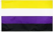 AIMALL 90 * 150cm Non Binary Flag Genderqueer Pride Flag AUSPOST REGISTERED TRACKING, Durable 100% Polyester, Ideal for Display and Events