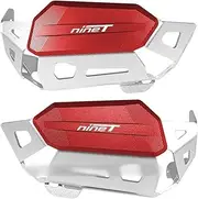 Protector Frames for BMW RnineT Pure R Nine T Scrambler 2020 2021 2022 - R NineT Motorcycle Cylinder Head Guard Engine Guard Protector Cover Crash Pads (Color : Silver- Red)