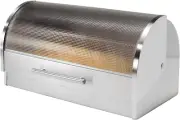 Oggi Stainless Steel Roll Top Bread Box with Tempered Glass Lid