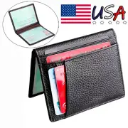 Men Slim Wallet Leather Credit Card Driver License Holder Purse Card Pocket US