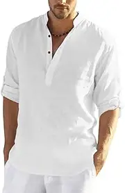 [Zombom] Men's Kurta Plain Cotton Blend Full Sleeve Straight Shirt