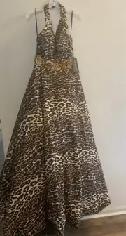 Sherri Hill Leopard Gown Dress Size 6