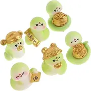 SOPOTUTU 6pcs Miniature Snake Figurines for Year DIY Decor Resin Animal Ornaments for Car Dashboard Fine Workmanship Micro Landscape Accessories Artistic Charm for Home and Office