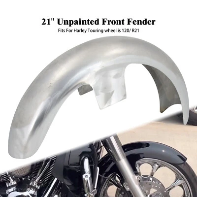 Stock Front Fender Unpainted Mudguard Wrap 21" Wheel Fit For Harley Touring 86+