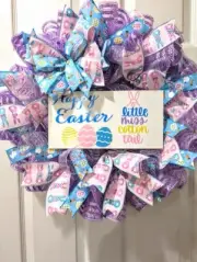 Happy Easter Springtime Wreath, Home Decor, Wooden Sign, Easter Decor, Gift