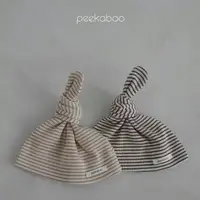 在飛比找蝦皮商城優惠-peekaboo 條紋棉質啾啾帽｜嬰兒帽子 寶寶帽子 女童男