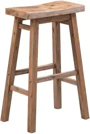Sonoma Backless Saddle Kitchen Bar Stools - Barnwood Wire-Brush - Set of 2