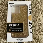 Case Mate For iPhone 11 Pro Twinkle Gold Phone Case Glitter iPhone XS/X New