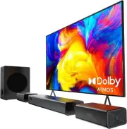A41 Pro Sound Bar for TV with Dolby Atmos, Wired Subwoofer, 320W, 2 Front Surrou