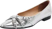 [Onewus] Womens Minimalist Unique Casual Refined Graceful Lambskin Pointed Flat Shoes