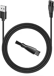 USB Charging Cable Compatible with Brightup Beard Trimmer, 5V Charger for Brightup Hair Clippers FK-8688T FK-8788T IPX7 Waterproof Electric Razor Body Shaver, 1 Cleaning Brush, 3.3ft Power Cord