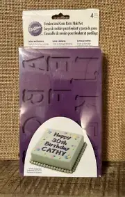 NEW Wilton Fondant & Gum Paste Silicone Mold Letters and Numbers 4 pc set Sealed