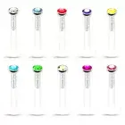 2pc 6-12mm Acrylic Bar Crystal Labret Ring Flexible Monroe Lip Ear Stud Piercing