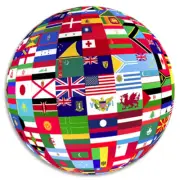 Flag Globe World - 25 Pack Circle Stickers 3 Inch - International Travel Planet
