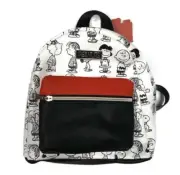 Bioworld Peanuts Mini Charlie Brown Backpack Snoopy White Black Limited Edition