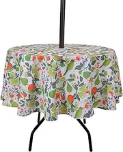 SUQ I OME Patio Tablecloth with Umbrella Hole,Garden Tablecloth with Umbrella Hole and Zipper,Table Cloths for Host Backyard Parties, BBQs,Family Gatherings (Bird Plants)