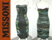 Missoni strapless patchwork knit dress IT 40 runs small US 0-2 made in Italy