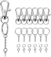 160PCS Swivel Snap Hook Set - 40PCS Swivel Lobster Clasp, Key Rings with Chain,