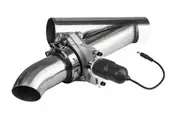 Proflow Single Exhaust Cutouts Electric Aluminium Bolt On 4.0 in. Diameter Stainless Steel Tubing Kit PFEEEC400