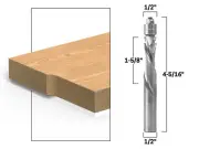 1-5/8" X 1/2" Flush Trim Solid Carbide Router Bit - 1/2" Shank - Yonico 33200-SC