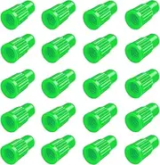 Green Presta Valve Stem Caps Plastic Bike Tire Caps Air Dust Covers-Used on Presta/French Valves for Bicycle, MTB Mountain, Road Bike (20 Pack)