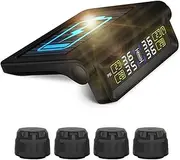 Solar Power TPMS Car Tire Pressure Alarm Monitor System Auto Security Alarm Systems Tyre Pressure Temperature Warning Car TPMS