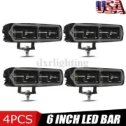 4PC 6inch LED Work Light Bar Driving Fog Spot Flood Offroad SUV Truck ATV UTV US