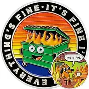 AtSKnSK Dumpster Fire Challenge Coin - Dustbin Dog Money Coin - Funny Desk Decoration for Office, Colleagues and Teachers - Inspirational Men and Women