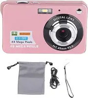 4K Digital Camera, 48MP 2.7in LCD Display Video Camera, 8X Mini Compact Camera for Teens Students Boys Girls(Pink)
