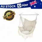 Hammock Chair Hanging Rope Swing Seat with 2 Cushions Macrame Hanging Chair Side