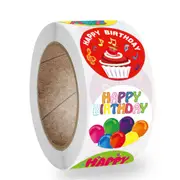 500pcs 1inch happy birthday sticker 8 designs for party gift package sealing labels decoration stationery tapes