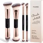 Makeup Brushes Set, 4Pcs Premium Double-Ended Makeup Brush Foundation Contour Bl