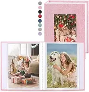 vivinin 2 Pack Photo Album 4x6, Linen Cover Photo Book, Small Photo Album Book for 36 Pockets Hold 72 Pictures, Picture Book for Photos Family Anniversaries Baby Vacations（Pink）