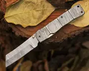 Handmade Full Damascus Steel Karambit Folding Knife SHEATH & SHARPENER