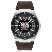 Scuderia Ferrari Aspire Brown Leather Black Dial Men's Watch - 830844