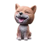 High-Grade Shaking Head Dog Car Ornaments Resins Lovely Shiba Inu Cartoon Year Gifts With Double-Sided Adhesive Tape