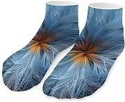 [QMNVBDS] Big Blue Flower Socks Ankle Length Socks Casual Short Socks for Women Men Low Cut Sports Socks Running Socks No Show Socks Ankle Socks Athletic Socks Workout Socks, Style, One Size, Style, One