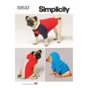 Simplicity Pattern S9532 Pet Clothes XS - XL Stretch Knits Only
