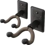 String Swing Guitar Hanger - Holder for Electric Acoustic and Bass Guitars - Stand Accessories Home or Studio Wall - Musical Instruments Safe without Hard Cases - Black Heavy Duty Steel BCC11K 2-Pack