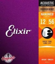 Elixir Nanoweb Light Medium 12-56 Guitar Strings