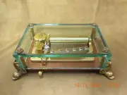 CUSTOM MADE SANKYO ORPHEUS LEAD CRYSTAL MUSIC BOX 3 TUNE 50 NOTE (SEE VIDEO)