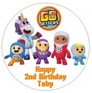 1 x Go Jetters 19cm round cake edible image topper ICING SHEET
