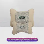 Exquisite Car Neck Pillows Pu Leather Memory Foam Headrest Lumbar Cushion For Land Rover Range Rover Freelander Evoque Velar Defender Beige