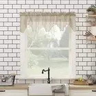 Alison-Tr Floral Lace Sheer Rod Pocket Kitchen 58" x 14" Stone Kitchen Valance